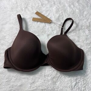 Skims Women Fits Everybody T-Shirt Bra Cocoa Brown Underwire 34D BR-TSH-2023 NEW